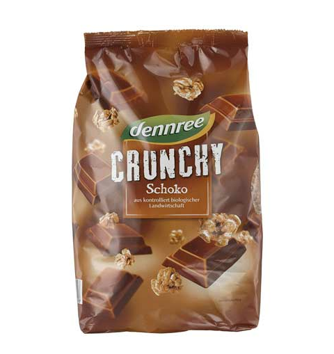 Dennree crunchy muesli od čokolade organski nalazi se u pakiranju od 750 g.