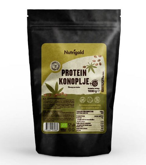 Nutrigold proteinski prah konoplje Organski  u pakiranju od 1000g 