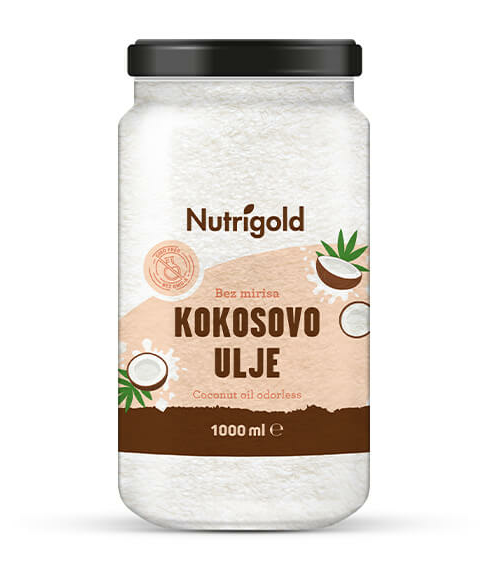 Kokosovo ulje bez mirisa - Staklenka 1000ml Nutrigold