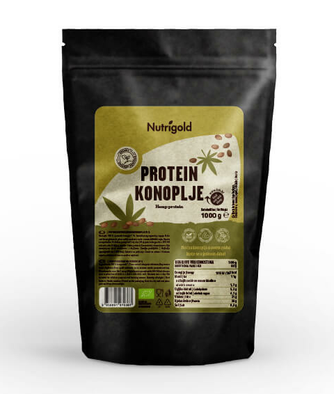 Proteinski prah konoplje - Organski 1000g Nutrigold