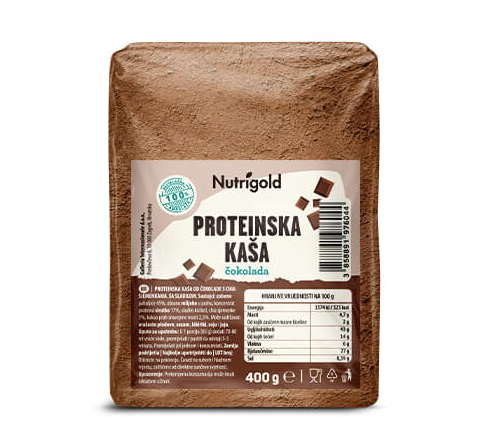 Proteinska kaša Čokolada s dodatkom Chia sjemenki 400g Nutrigold
