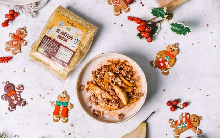 Prosena kaša s karameliziranim kruškama