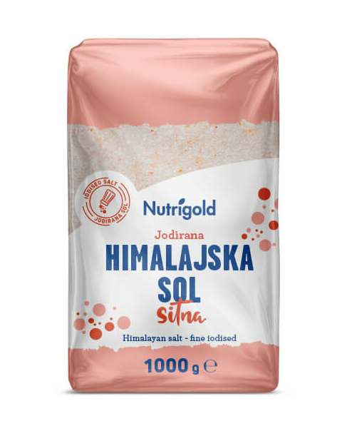 Himalajska sol sitno mljevena jodirana 1kg Nutrigold