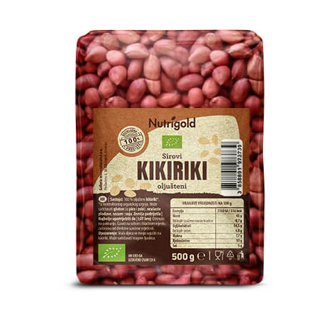Kikiriki oljušteni Sirovi - Organski 500g Nutrigold