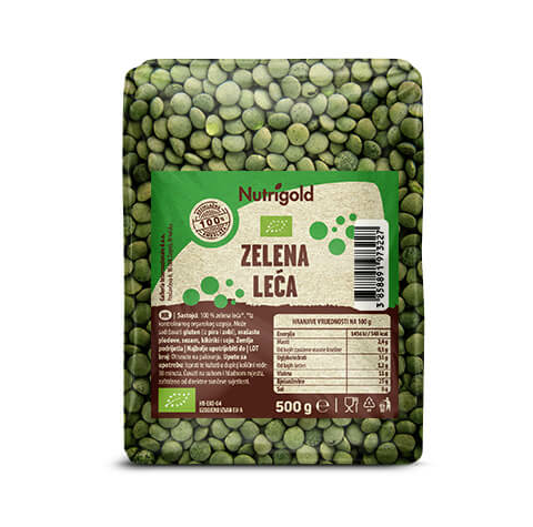 Leća zelena - Organska 500g Nutrigold