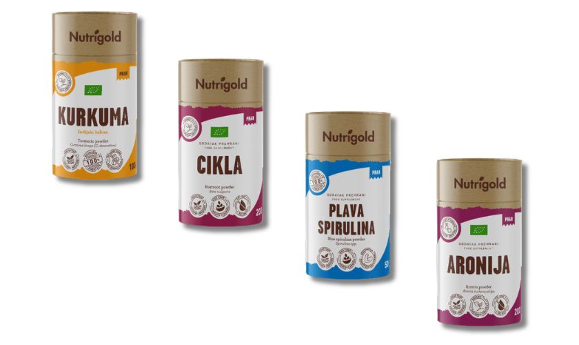 Nutrigodl prahovi - kurkuma, plava spirulina, cikla, aronija