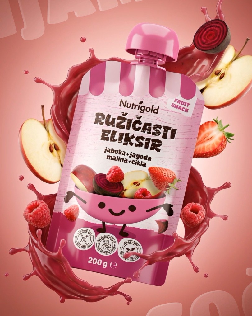 Voćna kaša Ružičasti eliksir - 200g Nutrigold