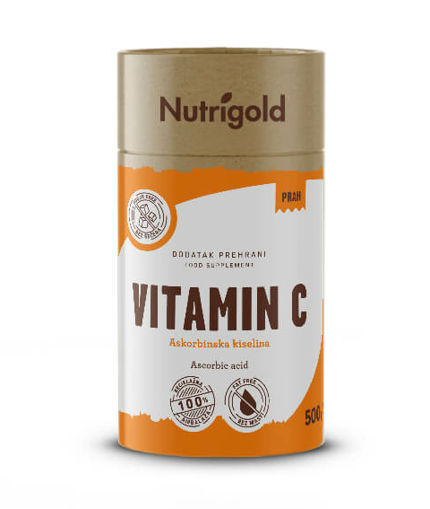 Vitamin C u prahu (Askorbinska kiselina) 500g Nutrigold