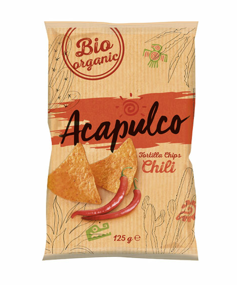 Tortilla čips Čili - Organski 125g Acapulco