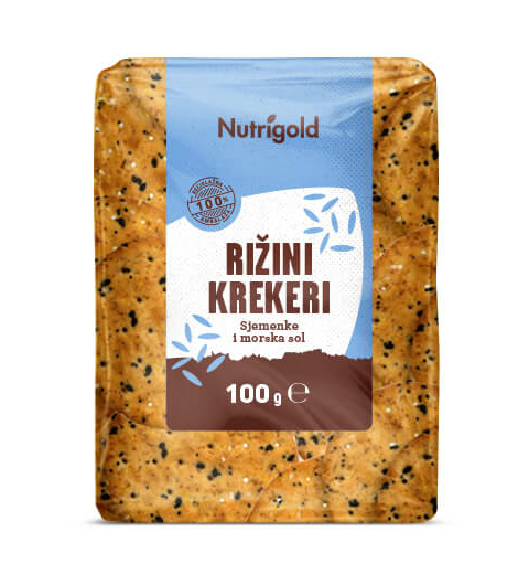 Rižini krekeri Sjemenke & Morska sol - 100g Nutrigold