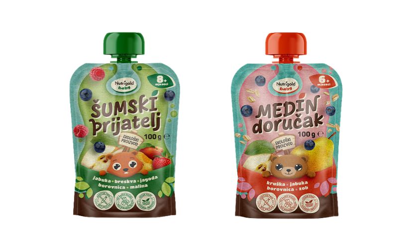 Nutrigold voćne kaše Šumski prijatelj i Medin doručak