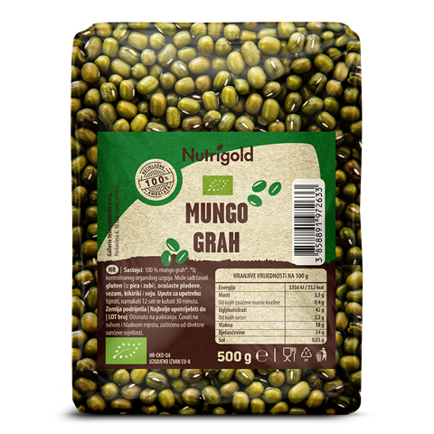 Mungobohnen – Biologisch 500g Nutrigold