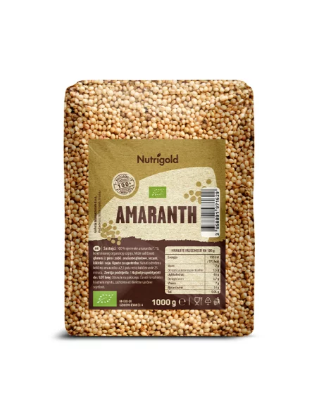 Nutrigold biologisches Amaranth in einer durchsichtigen 1000g Verpackung