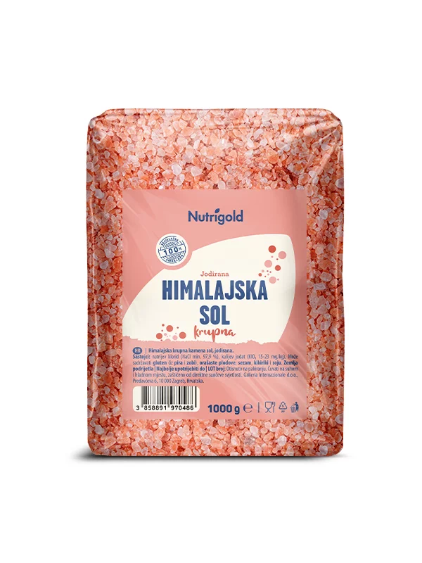 Nutrigold Himalaya-Salz grob gemahlen in einer 1kg Packung