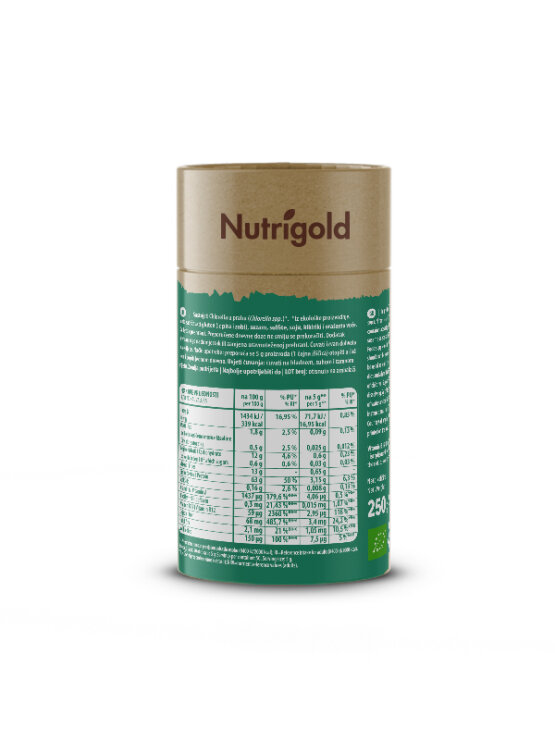 Nutrigold biologisches Chlorella Pulver in einer 250 Gramm Packung
