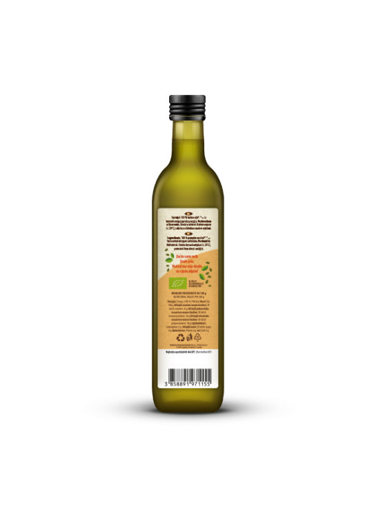 Nutrigold biologisches kalt gepresstes Kürbiskernöl in einer 500 Milliliter Flasche
