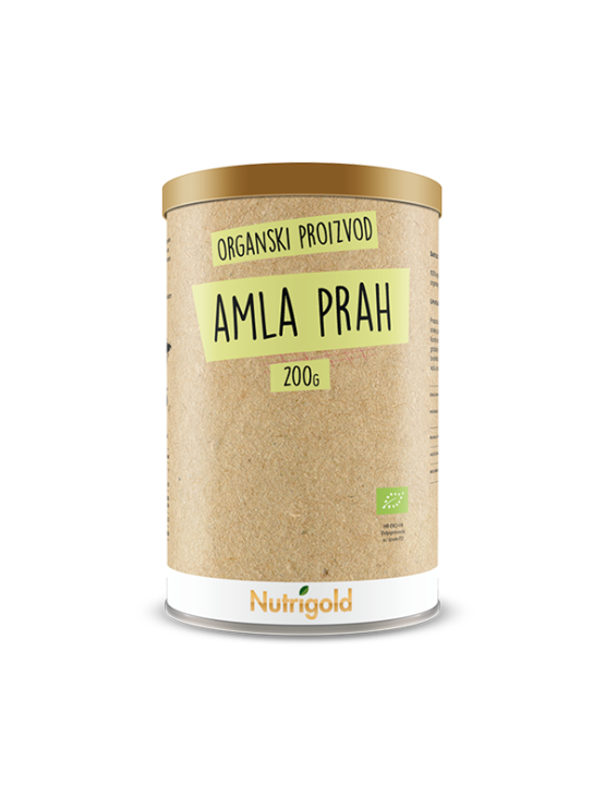 Nutrigold biologisches Amla (Amalaki) Pulver in brauner 200g Packung
