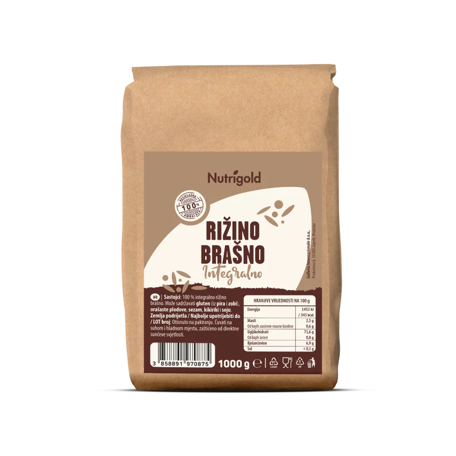 Nutrigold Reismehl ​​Vollkorn in der 1000g Packung