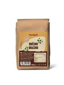 Nutrigold Kürbiskernmehl in einer braunen 500 Gramm Packung
