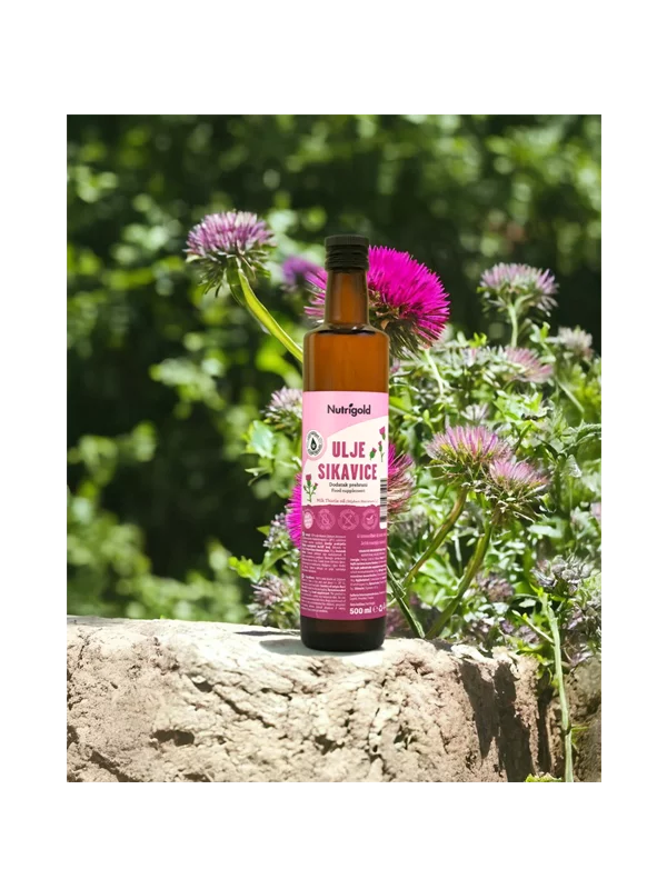 Nutrigold Mariendistel-Öl – Kaltgepresst in der 500ml dunkeln Glasflasche
