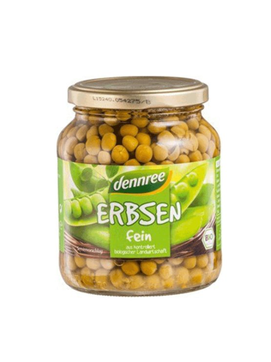 Erbsen in Wasser – Biologisch 350g Dennree