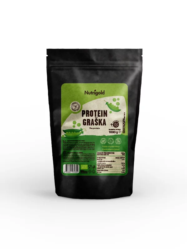 Nutrigold biologisches Erbsenproteinpulver in einer 1000g Packung