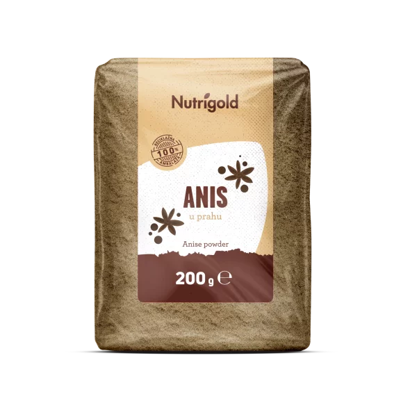 Nutrigold Anispulver in druchsichtiger 200 Gramm Packung