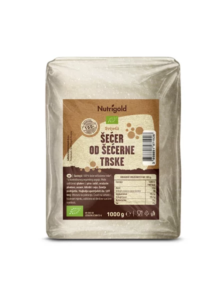 Nutrigold Rohrzucker hell – Biologisch in einer Packung von 1000g