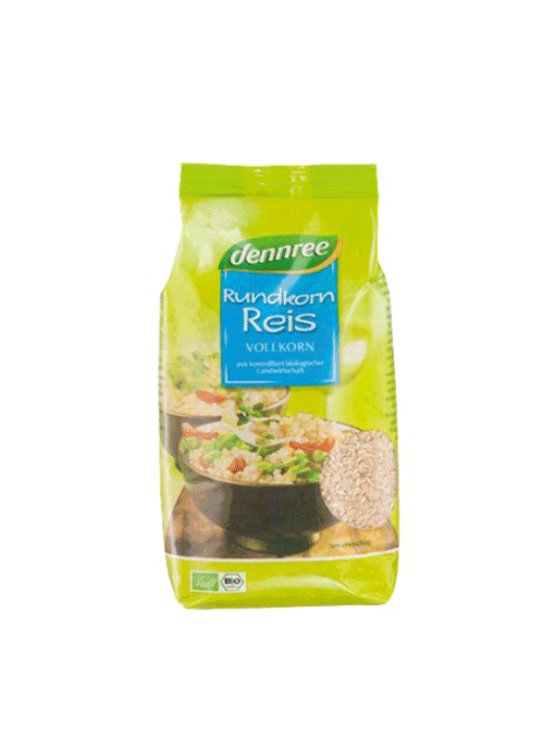 Dennree Rundkornreis Vollkorn – Biologisch  in Verpackung von 1000 g