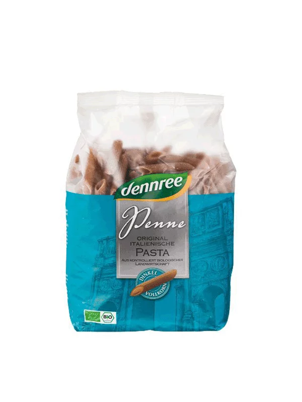 Dennree Dinkel-Vollkorn Penne – Biologisch in einer 500g Packung
