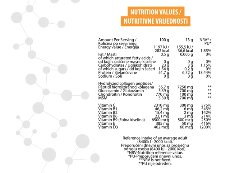 Nutrigold Mr. Joint - Getränk für die Gelenkgesundheit mit Vitaminen - Orange in einer 390 Gramm Packung
