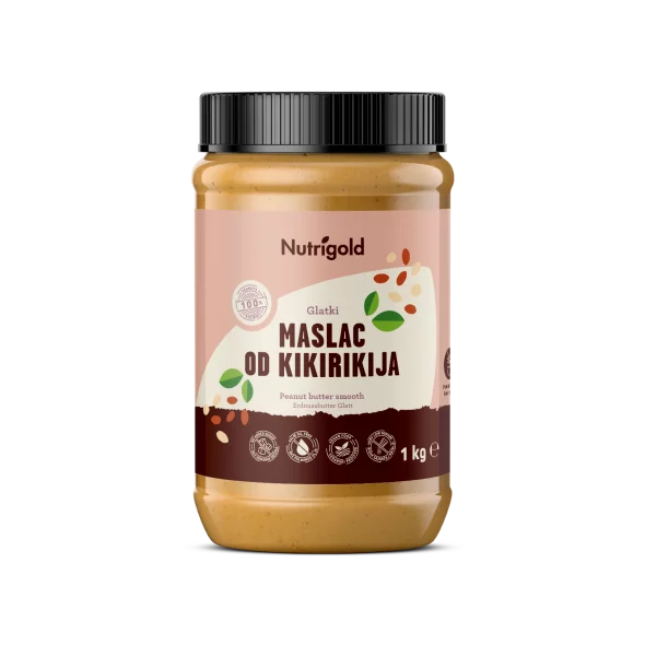 Nutrigold Erdnussbutter 100 % glatt in einer 1000 Gramm Packung