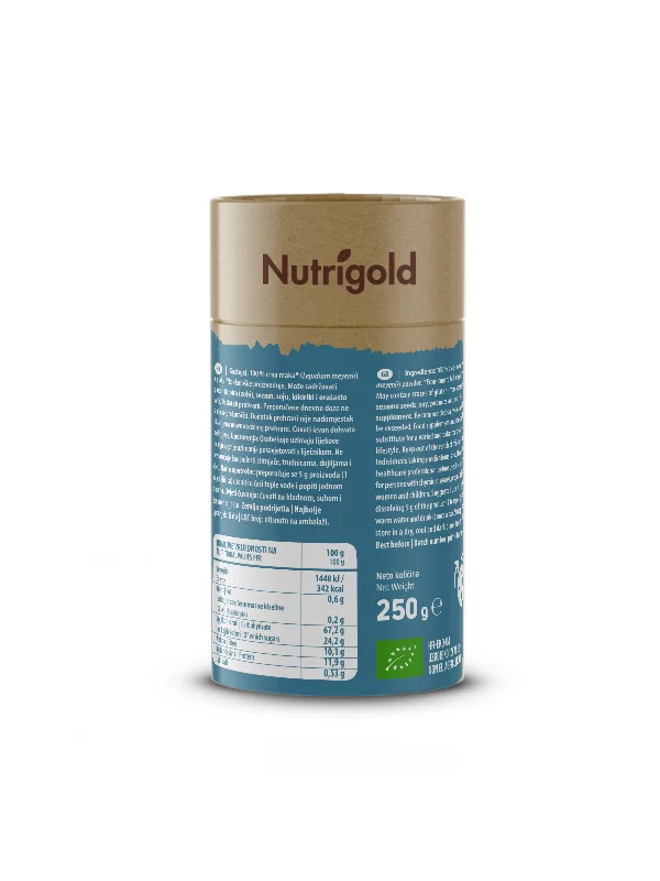 Nutrigold Schwarzes Maca Pulver Biologisch in einer 250 Gramm Packung