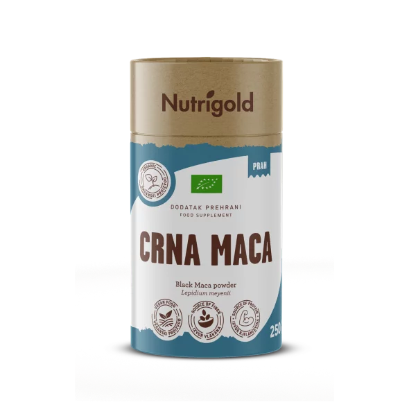 Nutrigold Schwarzes Maca Pulver Biologisch in einer 250 Gramm Packung
