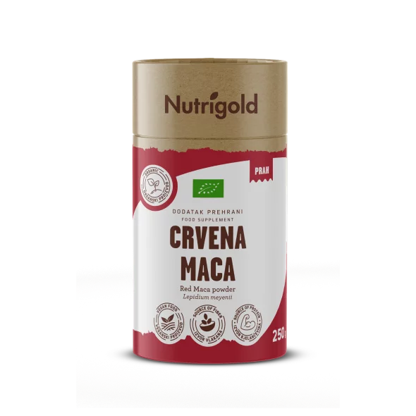 Nutrigold Rotes Maca Pulver Biologisch in einer 250g Packung