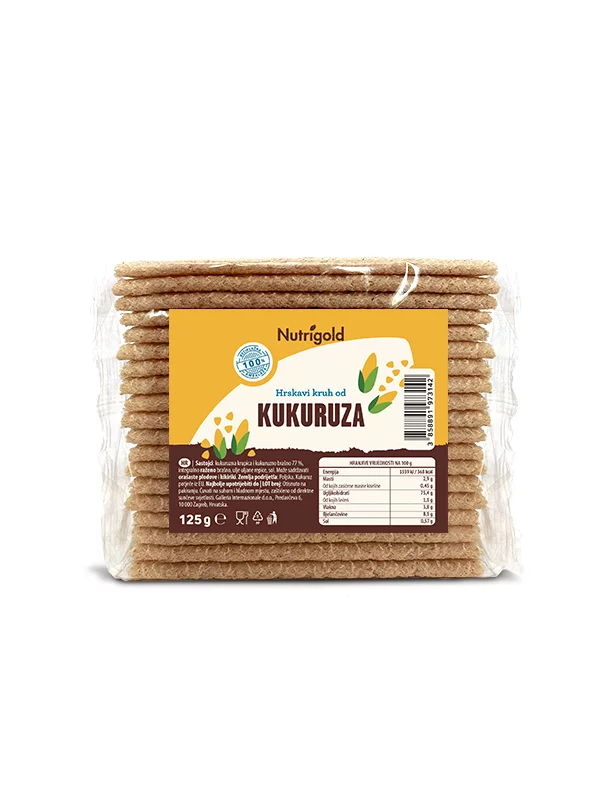 Nutrigold Knuspriges Maisbrot ohne Zuckerzusatz in einer 125 Gramm Packung
