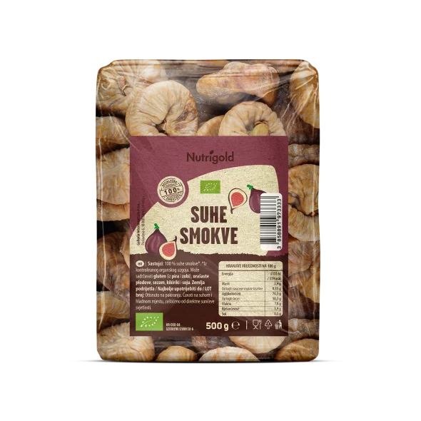 Nutrigold Getrocknete Feigen – Biologisch in einer 500g Verpackung