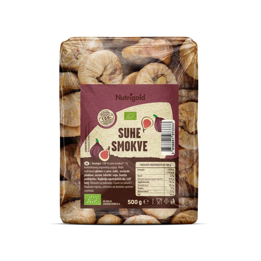 Nutrigold Getrocknete Feigen – Biologisch in einer 500g Verpackung