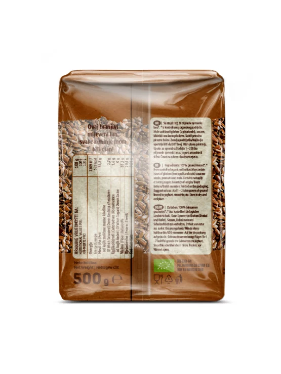 Nutrigold Leinsamen geschrotet - Biologisch in einer 500 Gramm Packung