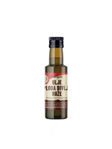 Nutrigold Hagebuttenöl in dunkler Glasflasche von 100 ml.