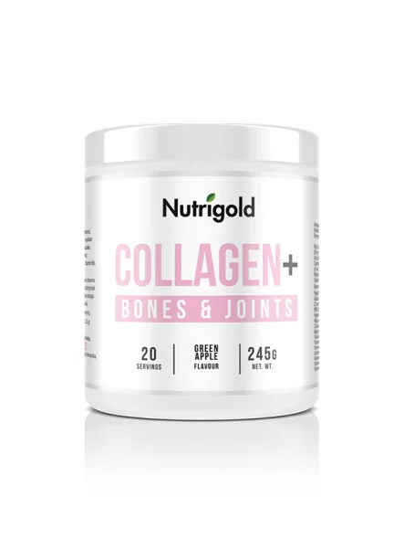 Nutrigold Kollagen+ Knochen und Gelenke – Für die Knochengesundheit Grüner Apfel in einer 245 Gramm Packung