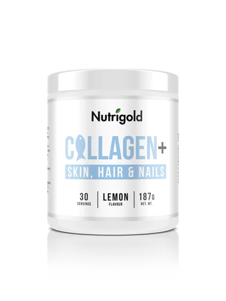 Nutrigold Kollagen+ Skin,Hair and Nails - Für Haut, Haare und Nägel - Zitrone in einer 187g Packung