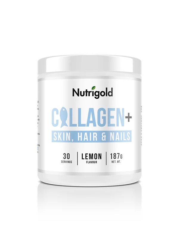 Nutrigold Kollagen+ Skin,Hair and Nails - Für Haut, Haare und Nägel - Zitrone in einer 187g Packung