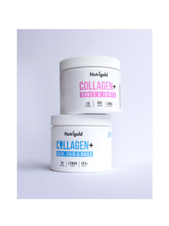 Nutrigold Collagen+ Skin,Hair and Nails - Für Haut, Haare und Nägel - Zitrone in einer 187g Packung