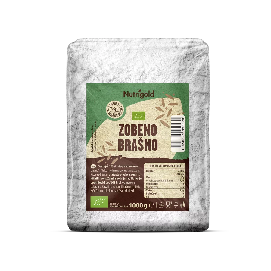 Nutrigold Hafermehl – Biologisch in einer 1000g Packung