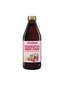 Kombucha-Getränk Kirsche & Minze – Biologisch 0,33l Voelkel