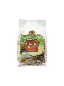 Dennree Getrocknete Ananas – Biologisch in einer 100g Verpackung