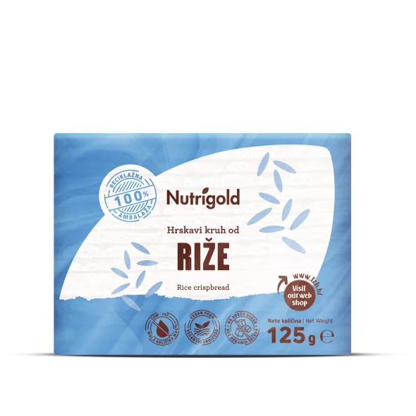 Nutrigold Reis-Knäckebrot – Ohne Zuckerzusatz in Veprackung von 125 g