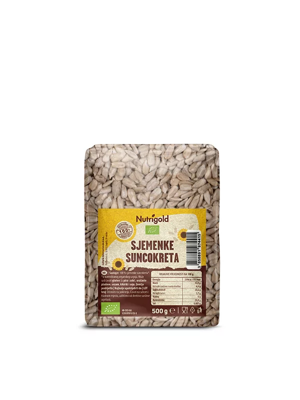 Nutrigold Sonnenblumenkerne – Biologisch in einer 500g Verpackung