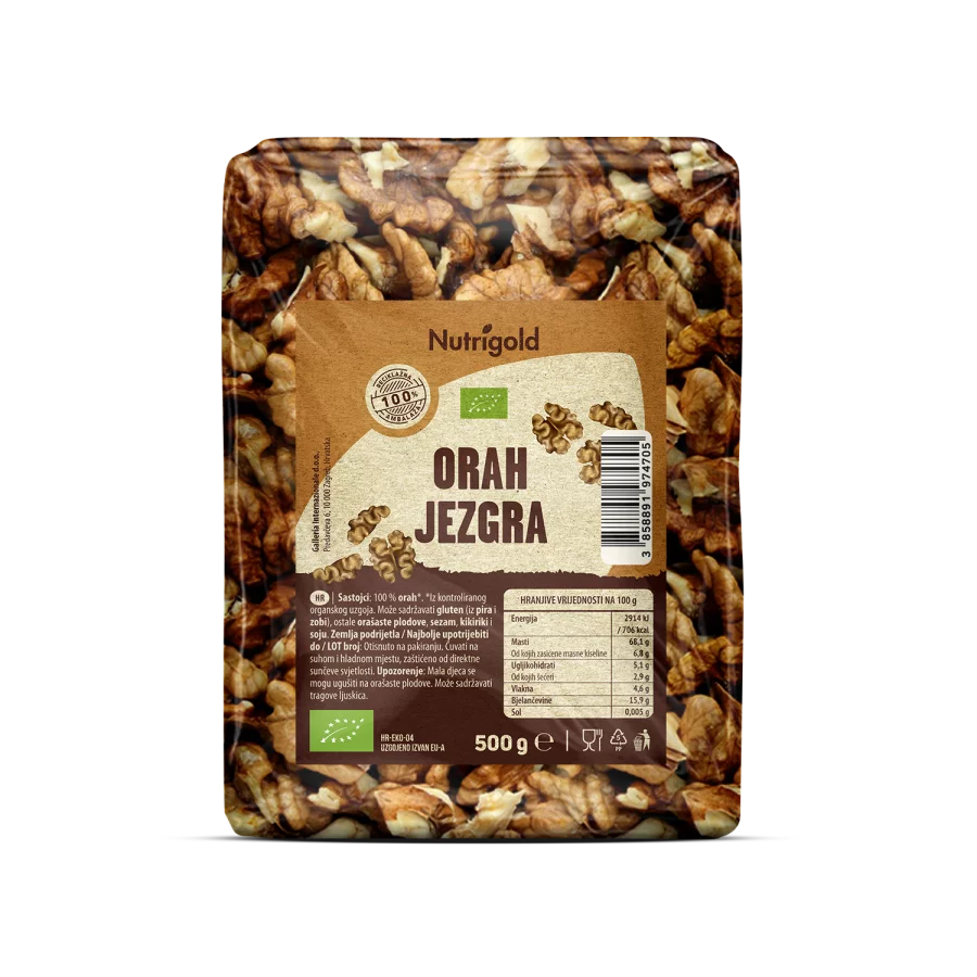 Nutrigold Walnusskerne – Biologisch in einer 500 Gramm Packung